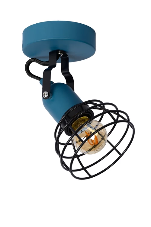 Lucide POLA - Spot plafond Chambres d'enfant - 1xE27 - Bleu - éteint